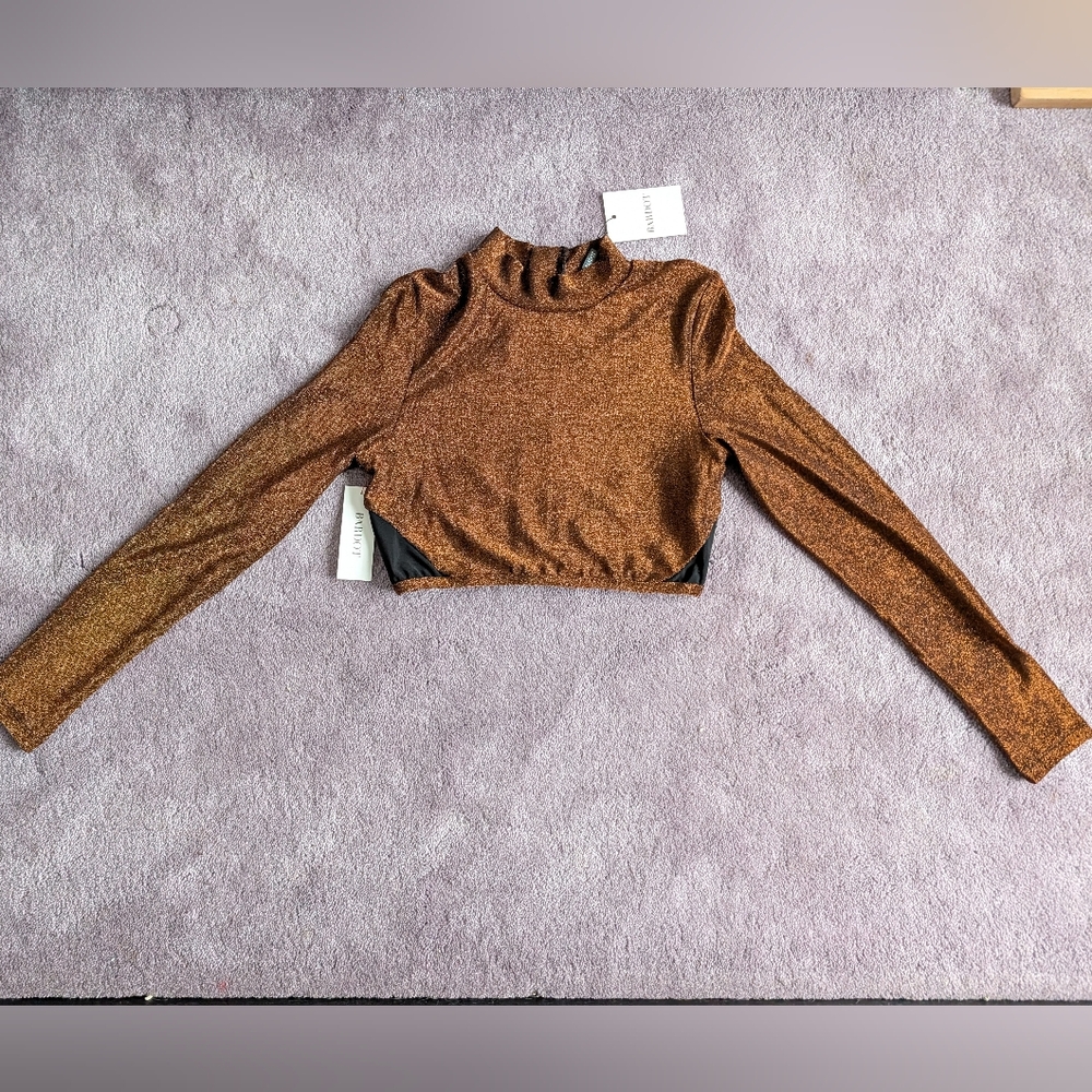 NWT Bardot Lurex Crop Top